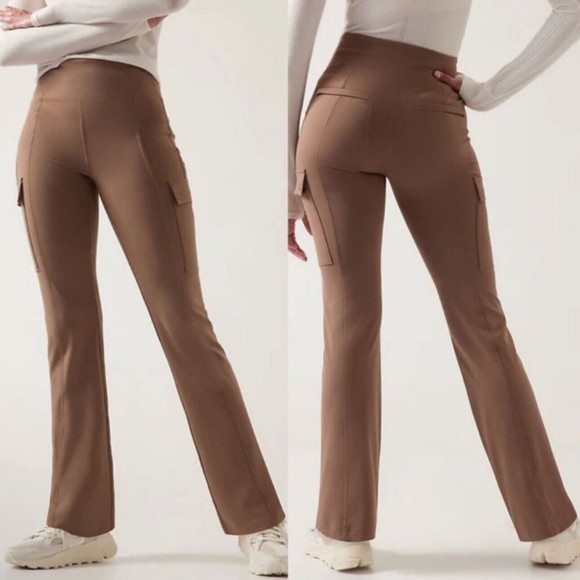 Athleta Delancey Straight Cargo Pant, Rustic Beige, Size XL